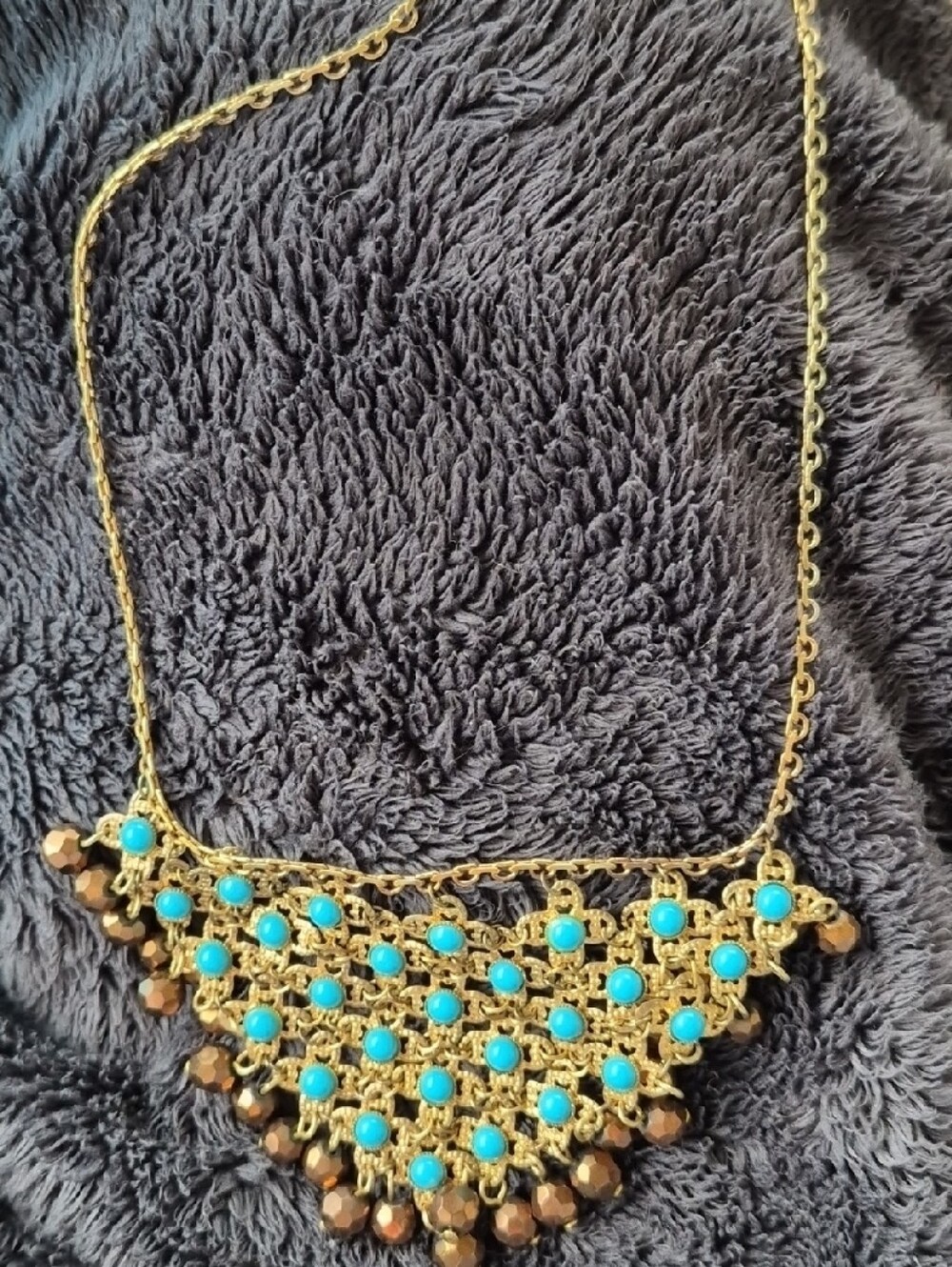 Gold-Tone Turquoise Statement Necklace - Women Jewelry